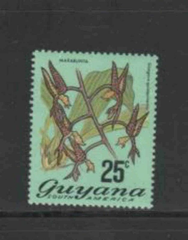 GUYANA #141A 1971 25c FLOWER MINT VF NH O.G