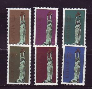 Latvia Sc 312-17 1991 Liberty Monument stamp set mint NH
