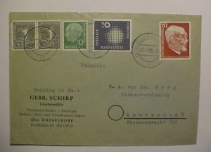 GERMAN 1P PAIR DUSSELDORF  1958 TO HOLLAND