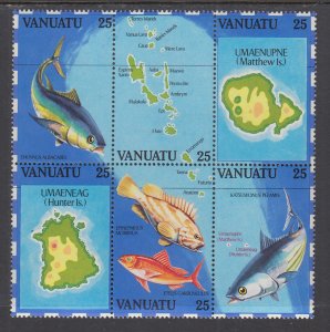 Vanuatu 353a-353f Fish MNH VF