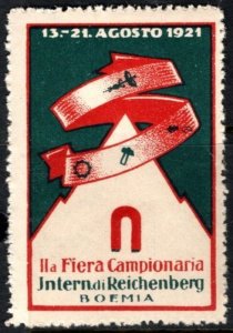 1921 Czechoslovakia Poster Stamp 2nd International Competition In Reichenberg