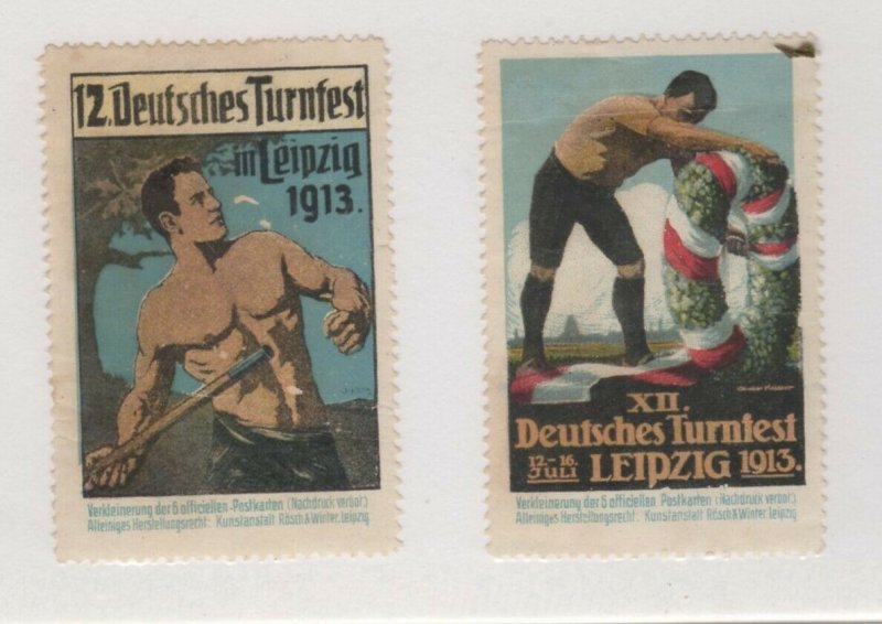 Germany - Pair of 1913 Men's Gymnastics Festival/Expo, Leipzig - Muscular Men NG