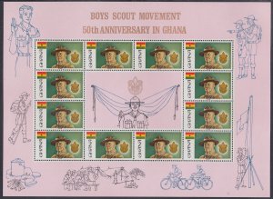 GHANA Sc # 308-10a BOY SCOUTS SHEETS of 12 + IMPERF S/S (See Description)