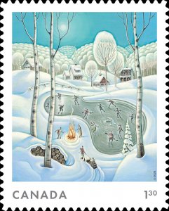 DIE CUT = CHRISTMAS = WINTER SCENES = 1.30-USA - Single from BK Canada 2023 MNH