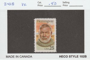 Scott# 2418 1989 25c Hemingway Issue VF MNH