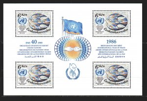 Czechoslovakia. 1986. bl63. Year of Peace, gelub. MNH.