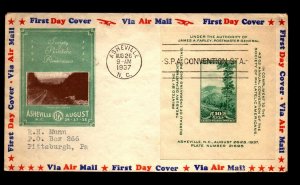 SC# 797-2e FDC - Ioor Cachet - Dull Greeen Bistre & Airmail Border - L33547 