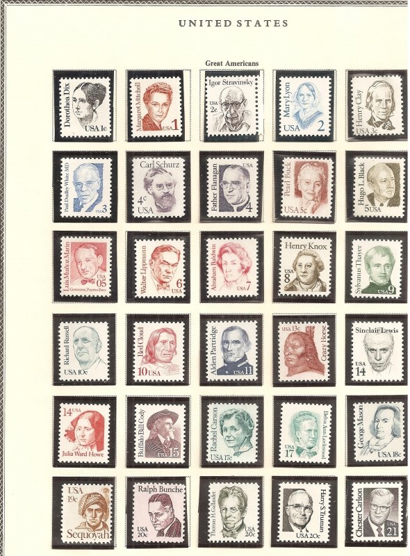 USA   Scott  Definitives     MNH