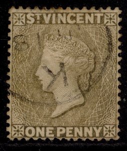 ST. VINCENT QV SG39, 1d drab, FINE USED. CDS