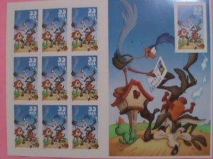 US STAMP:2000- SC#3391 ROAD RUNNER  & COYOTE MNH STAMP SHEET.  VF