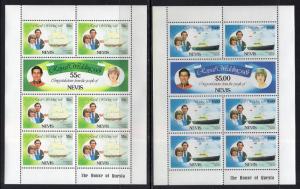 Nevis 135-140 Royal Wedding Souvenir Sheets