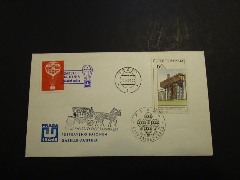 Czechoslovakia 1968 Let Balonem Balloon Cover (III) - Z3701