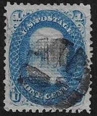 U.S. #86 Used; 1c Franklin - E Grill with faults (1868)