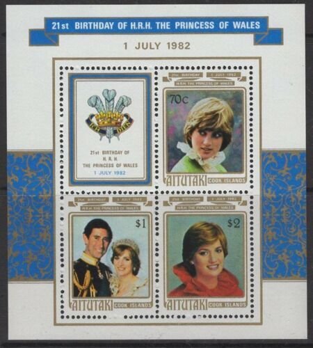 AITUTAKI SGMS414 1982 21st BIRTHDAY OF PRINCESS DIANA MNH 