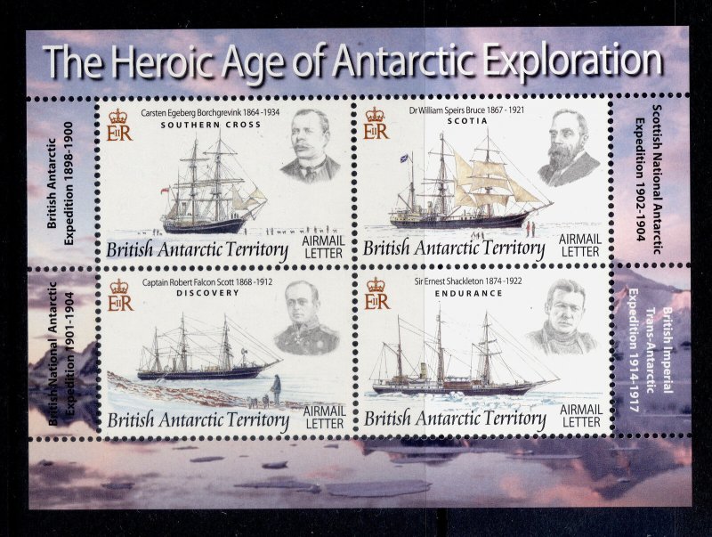 BRITISH ANTARCTIC TERRITORY QEII SG MS473, 2005 Explorers mini sheet, NH MINT. 