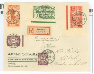 Danzig B12-14 1936 Complete set registered Danzig-Lubeck.