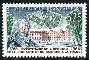 Francia 1157 ,Mnh.reunion de Lorraine y Barra con Francia,200th Anniv.arms,1966