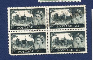GREAT BRITAIN - SG 539 wmk 165, Scott 312 - 1958 - Windsor Castle - used block
