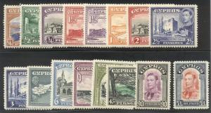 CYPRUS #143-55 Mint NH - 1938 K G VI Pictorial Set