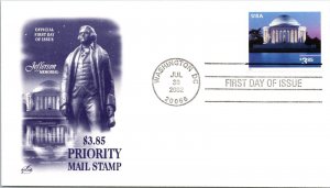 FDC 2002 SC #3647 Artcraft Cachet - Washington DC - Single - J428