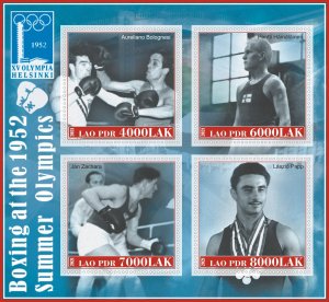 Stamps. Olympica Games 1952 Boxing 2021 year 1+1 sheets perf Laos