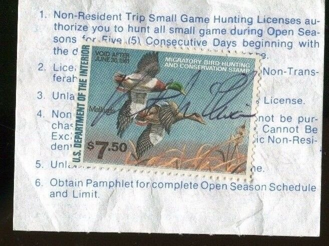 ARKANSAS 1980 Non Resident Trip Small Game License W/ RW47 Duck Stamp - 699