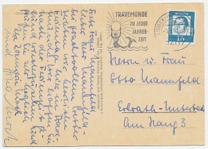 Postcard / Postmark Germany 1963 Mermaid - Sun