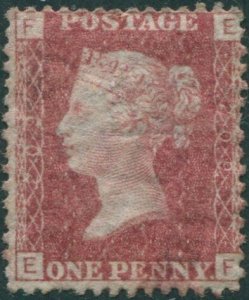 Great Britain 1858 SG43 1d red QV FEEF plate 209 fine used (amd) 