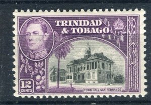 TRINIDAD TOBAGO; 1938 GVI Pictorial issue Mint MNH Unmounted Shade of 12c.