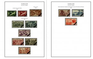 COLOR PRINTED GUADELOUPE 1884-1944 STAMP ALBUM PAGES (25 illustrated pages)