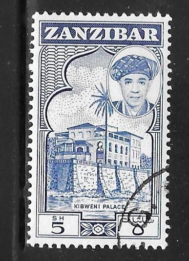 Zanzibar 276: 5/- Kibweni Palace, Sultan Seyyid Abdulla bin Khalifa, used, F-VF