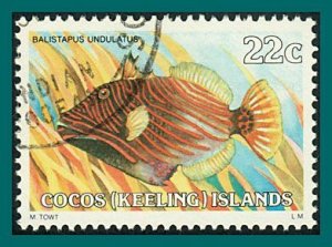 Cocos 1980 Fish 4, 22c used #40,SG39a