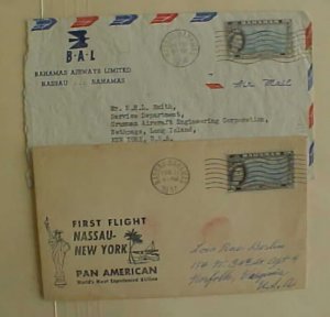 BAHAMAS  FLIGHT COVER 1947 also AD 1954