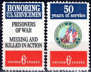 USA; 1970: Sc. # 1421-1422: Mint Gumless Cpl. Set