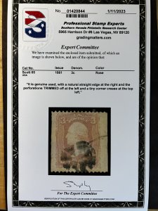 US Scott #65 used with Cert