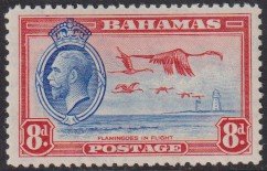 1935 Bahamas KGV Flamingos in Flight 8 pence issue MNH Sc# 96 CV $10.00 Stk #1