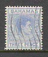 BAHAMAS Sc# 105A USED FVF  King George VI