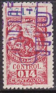 Argentina Revenue Stamp Forbin #106A Control Santa Fe 1898  14c. Used.