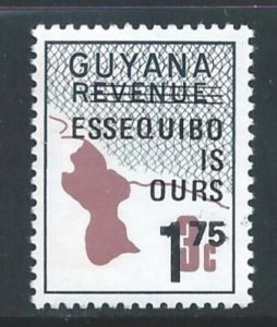 Guyana #521 NH Map Revenue Ovpt Essequibo & Surcharged ...