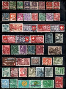 50 Different F-VF Used Switzerland Stamps # 3 - I Combine S/H