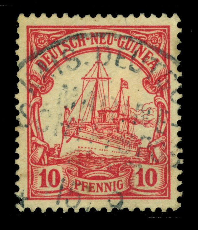 German Colonies NEW GUINEA 1901 Yacht 10pf Sc 9 used MARINE SCHIFFSPOST  Nr.?5