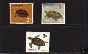 RYUKYU  ISLANDS - 1965/66 - TURTLES - MINT -  SET OF 3!