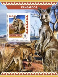 SOLOMON IS. - 2016 - Kangaroos - Perf Souv Sheet -Mint Never Hinged