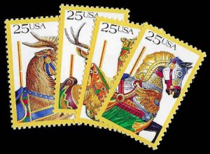 PCBstamps   US #2390-2393 Sgls  $1.00(4x25c)Carousel, MNH, (5)