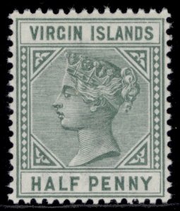 BRITISH VIRGIN ISLANDS QV SG27, ½d dull green, NH MINT.