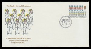 GREAT BRITAIN 1977 SCOTT # 824. THE TWELVE DAYS OF CHRISTMAS SERIES. # A