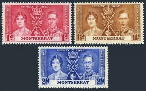 Montserrat 89-91, MNH. Mi 90-92. Coronation 1937:Queen Elizabeth,King George VI.