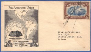 EL SALVADOR 1940 Pan-American Union FDC, Signed by President Martinez