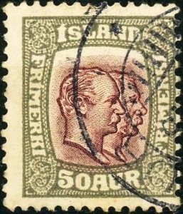 Iceland #82 50a Christian IX and Frederik VIII Used 