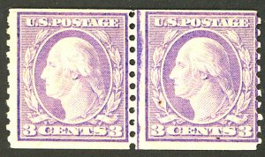 U.S. #494 MINT LINE PAIR OG LH